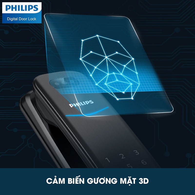 Khóa cửa nhận diện khuôn mặt Philips DDL702-5WHS - ảnh 3