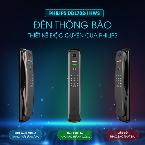 Khóa cửa vân tay kèm chuông hình Philips ddl702-1hws - ảnh 8