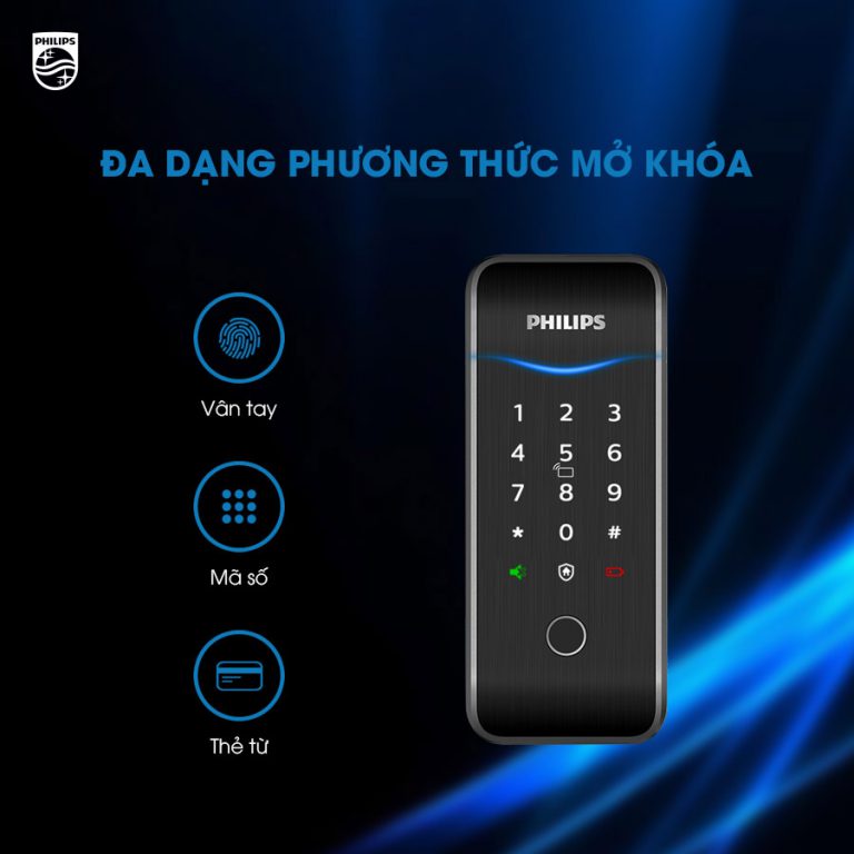 Khóa cửa vân tay không tay nắm Philips 5100-5H - ảnh 1