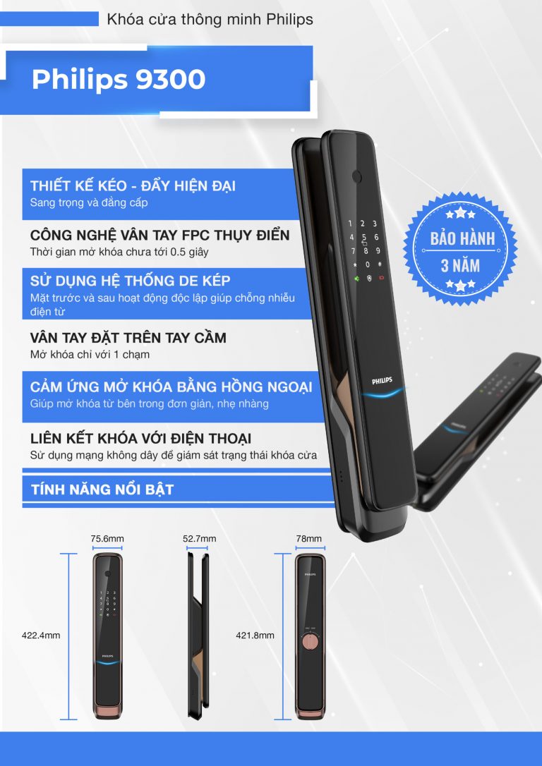 Khóa điện tử vân tay Philips 9300 - ảnh 3