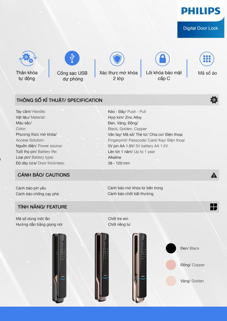 Khóa điện tử vân tay Philips 9300 - ảnh 4