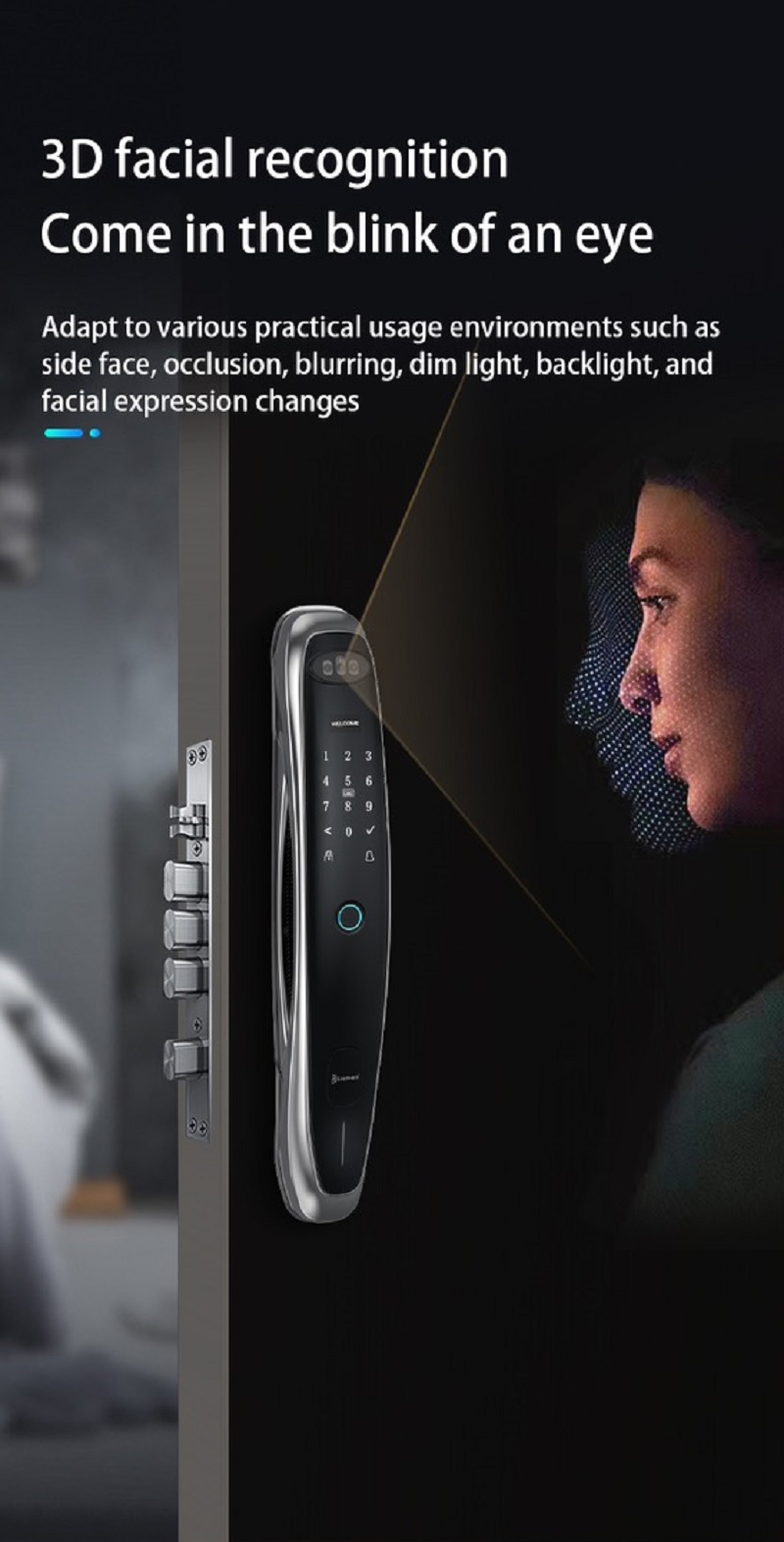 Khóa vân tay nhận diện khuôn mặt Lizman K22-pro - ảnh 3