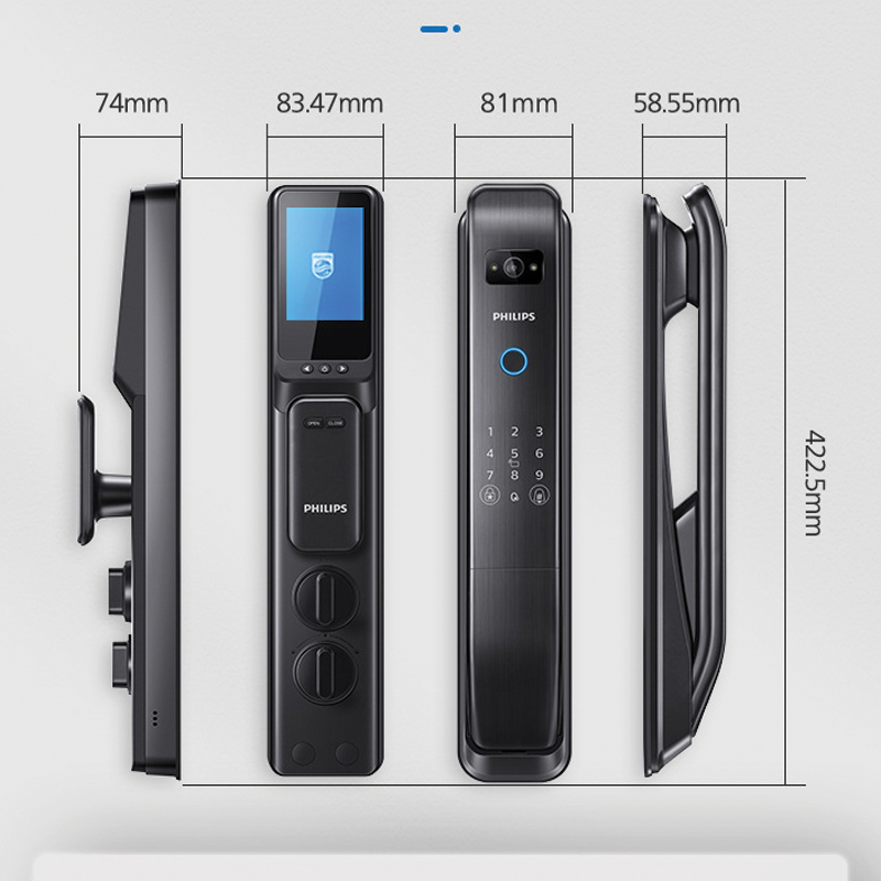 Khóa vân tay camera - màn hình Philips DDL303-VP - kích thước